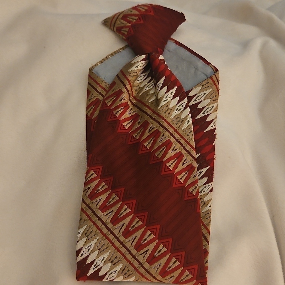 Vtg TITCHE'S Man Shop Dallas Patterned Rockabilly Punk Clip-on Tie - Picture 9 of 9